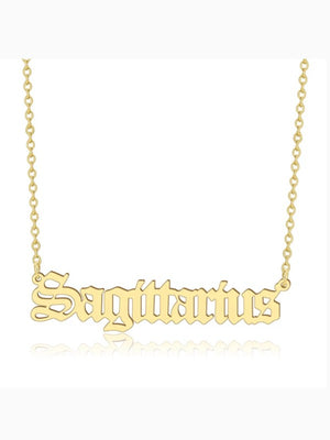 Zodiac "Old English" Plated Necklace