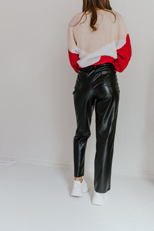 "The Sprouse" Crossover Faux Leather Pants
