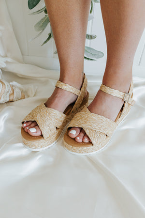 "Years Go By" Braided Straw Platform Sandals