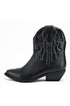 "Watermelon Crawl" Ankle Cowgirl Boots - Black