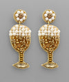 "Sip, Sip, Fizz" Champagne Beaded Statement Earrings - 2 Colors