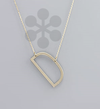 Metal Initial Pendant Necklace - 2 Colors