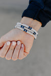 3-Stack Clay Disk Beaded Bracelet Set - Gray