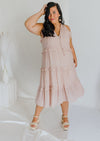 "Stunning Sights" Blush Sleeveless Midi Dress (S-3XL)