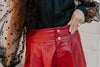 "Write It In Red" Leather Shorts - Red