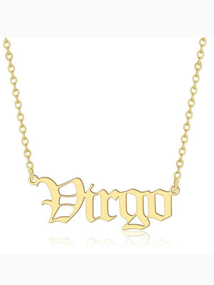 Zodiac "Old English" Plated Necklace